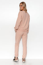 Sett Makadamia til dame fra MS StyleHaven, laget av Bomull, farge Rosa, størrelse 40/42, med long ermer, perfekt til casual; dress
