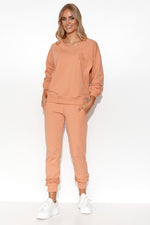Sett Makadamia til dame fra MS StyleHaven, laget av Bomull, farge Rosa, størrelse 44/46, med long ermer, perfekt til casual; dress