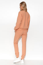 Sett Makadamia til dame fra MS StyleHaven, laget av Bomull, farge Oransje, størrelse 36/38, med long ermer, perfekt til casual; dress