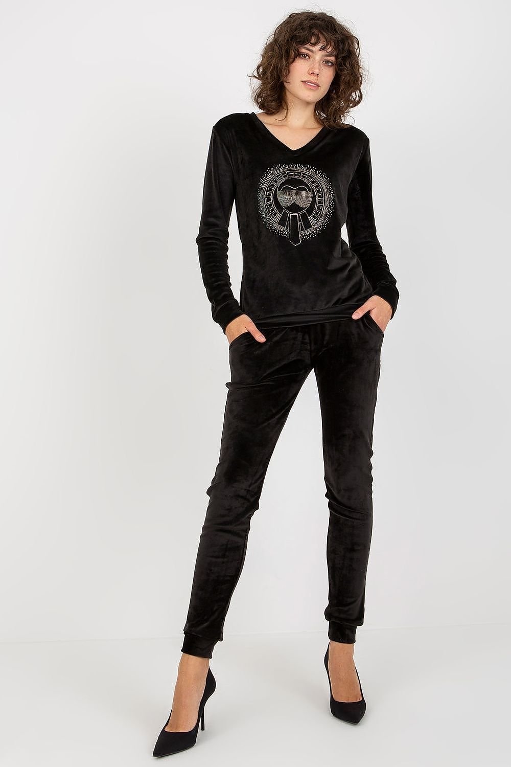 Sett - Relevance til dame fra MS StyleHaven, laget av Viskose; Elastan-1, farge Blå, størrelse S/M, med short ermer, perfekt til casual; dress