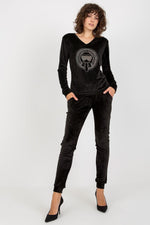 Sett - Relevance til dame fra MS StyleHaven, laget av Viskose; Elastan-1, farge Blå, størrelse S/M, med short ermer, perfekt til casual; dress