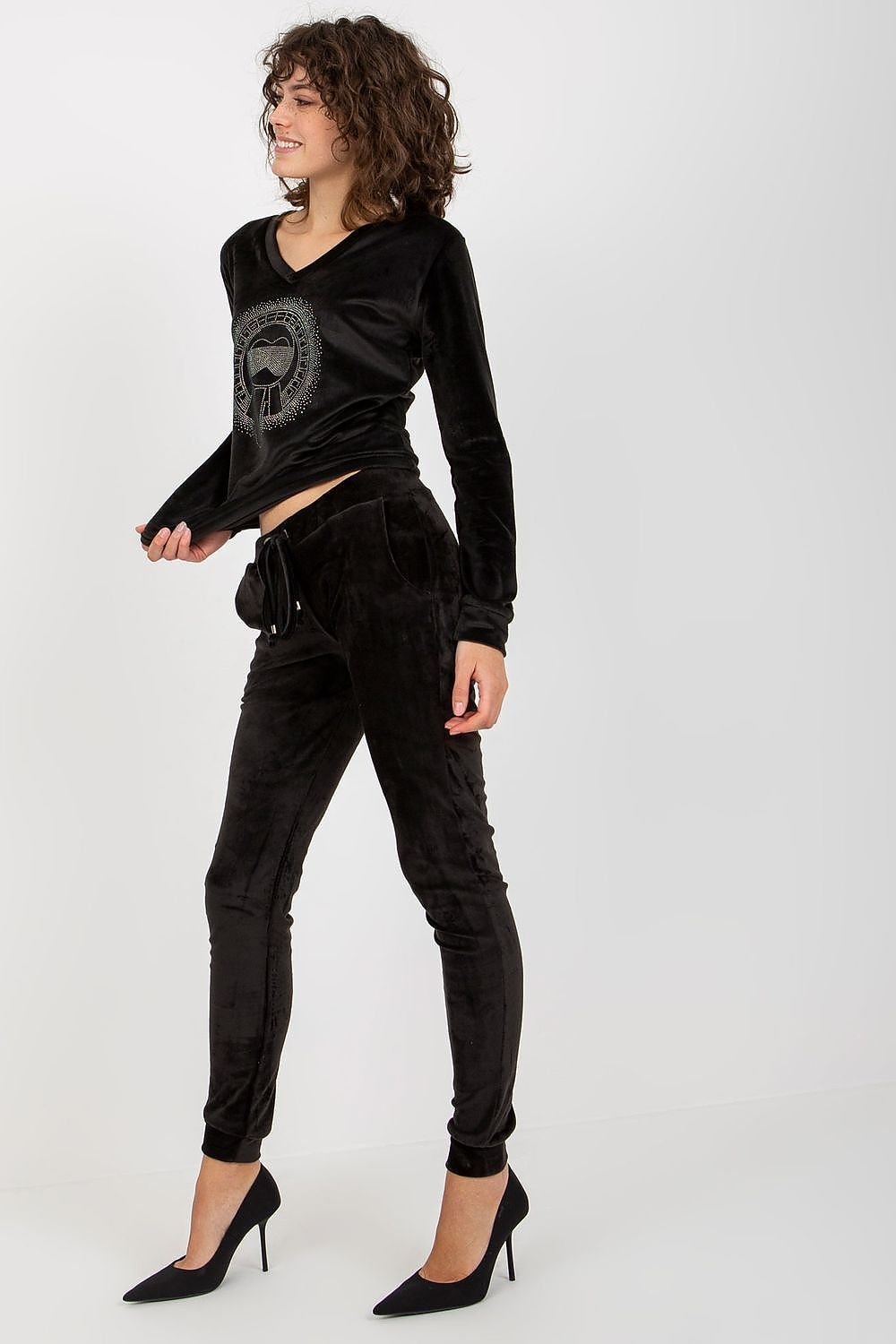 Sett - Relevance til dame fra MS StyleHaven, laget av Viskose; Elastan-1, farge Blå 2, størrelse S/M, med short ermer, perfekt til casual; dress