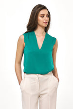 Bluse Nife til dame fra MS StyleHaven, laget av Viskose, farge Grønn, størrelse 36, med 45720 ermer, perfekt til casual; dress