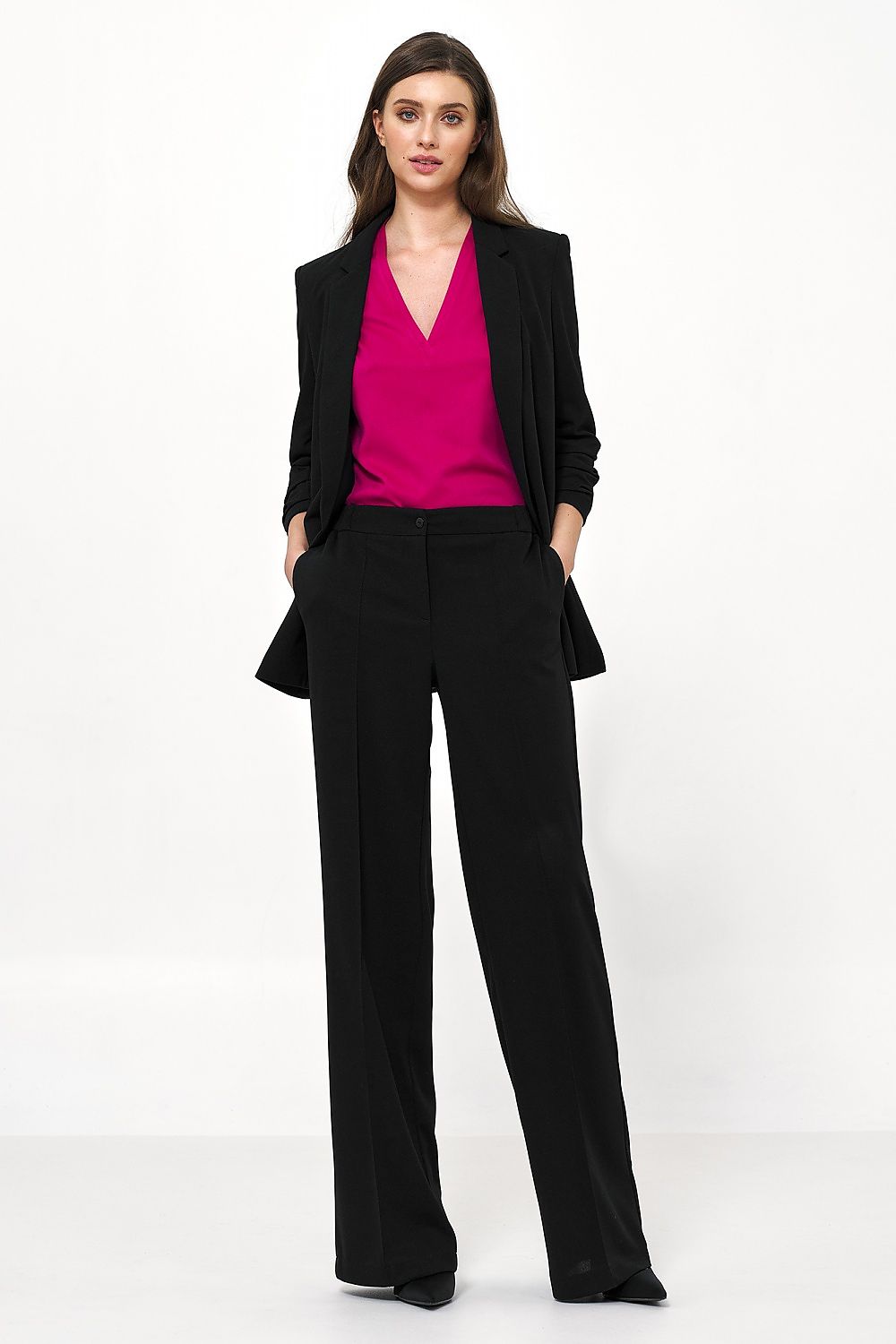 Damebukser Nife til dame fra MS StyleHaven, laget av polyester, farge Svart, størrelse 42, med long ermer, perfekt til casual; dress