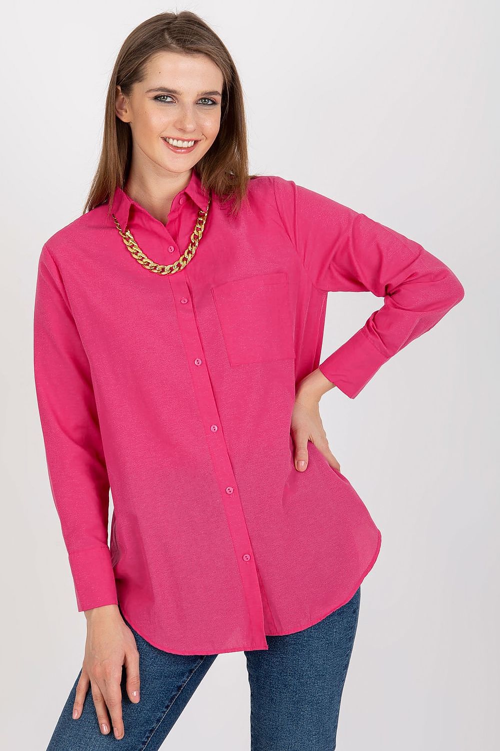 Klassisk Skjorte med Lange Ermer - FP til dame fra MS StyleHaven, størrelse s, med long, kjolelengde knee, kjolestil sweater