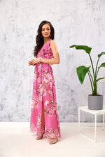 Floral Elegance – Roco Fashion Chiffon Maxikjole fra MS StyleHaven, størrelse 44, med sleeveless, bukselengde long, kjolelengde maxi, kjolestil sheath