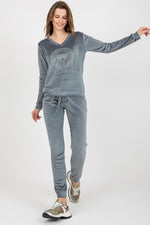 Sett - Relevance til dame fra MS StyleHaven, laget av Viskose; Elastan-1, farge Blå 2, størrelse S/M, med short ermer, perfekt til casual; dress