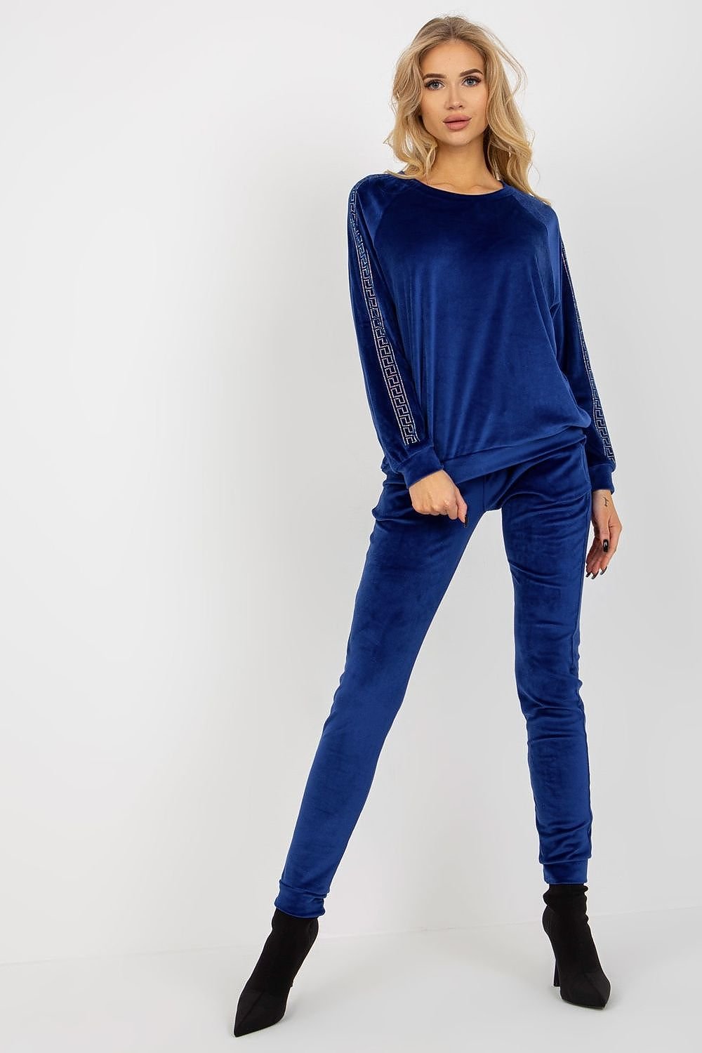 Sett - Relevance til dame fra MS StyleHaven, laget av Viskose, farge Blå, størrelse S/M, med 45720 ermer, perfekt til casual; dress
