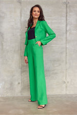 Vide bukser med høy midje og elegant snitt fra MS StyleHaven, størrelse 36, med sleeveless, bukselengde long, kjolelengde maxi, kjolestil sheath; a-line