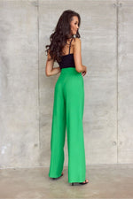 Vide bukser med høy midje og elegant snitt fra MS StyleHaven, størrelse 38, med sleeveless, bukselengde long, kjolelengde maxi, kjolestil sheath; a-line