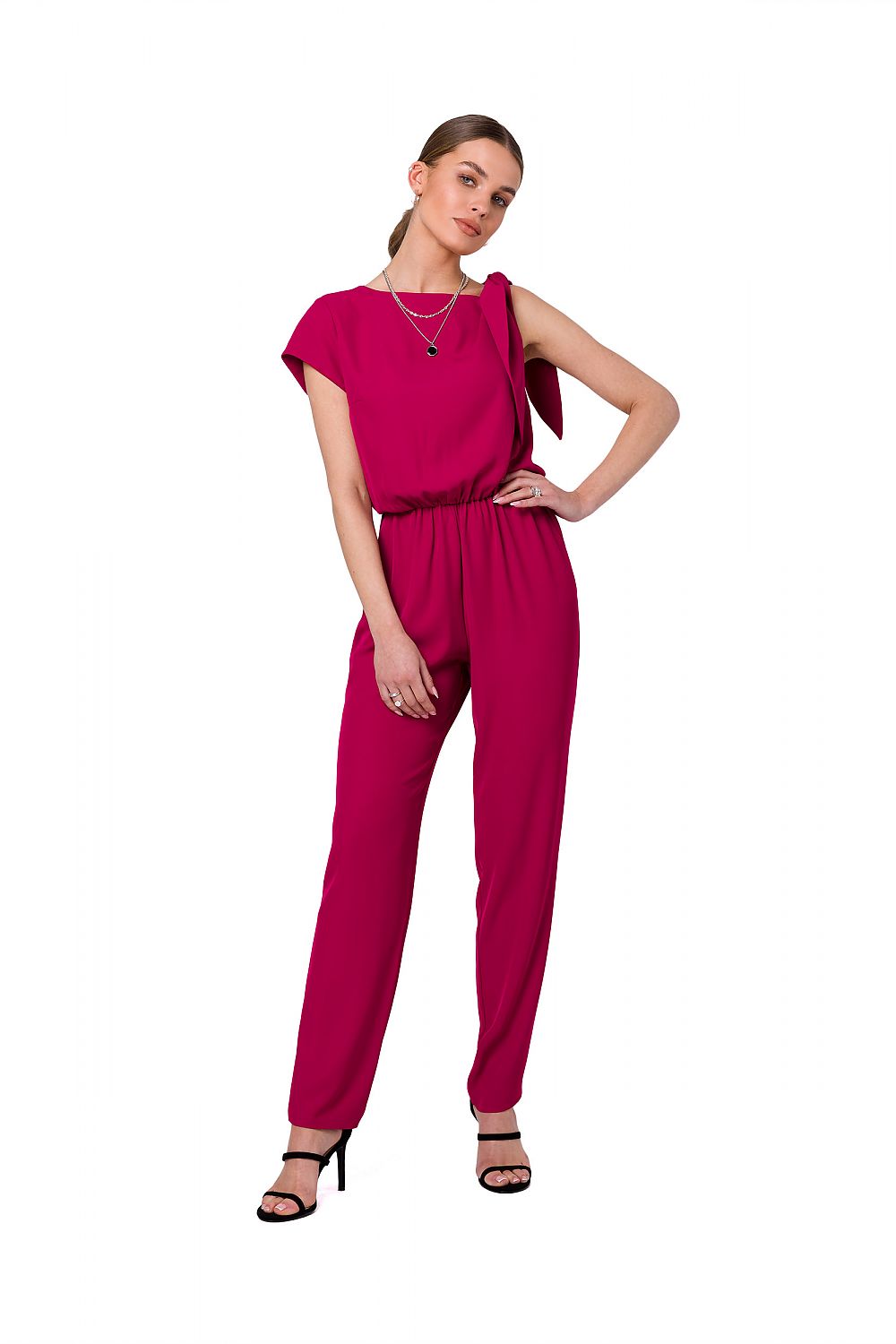 Dress Stylove til dame fra MS StyleHaven, laget av polyester; Elastan, farge Fiolett, størrelse s, med sleeveless ermer, perfekt til dress