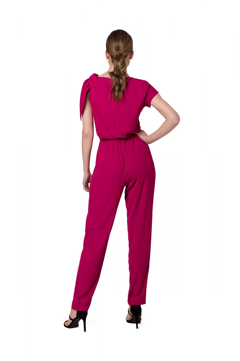 Dress Stylove til dame fra MS StyleHaven, laget av polyester; Elastan, farge Fiolett, størrelse M, med sleeveless ermer, perfekt til dress