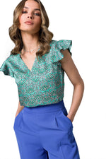Bluse Stylove til dame fra MS StyleHaven, laget av polyester, farge Brun, størrelse XL, med short; sleeveless ermer, perfekt til dress