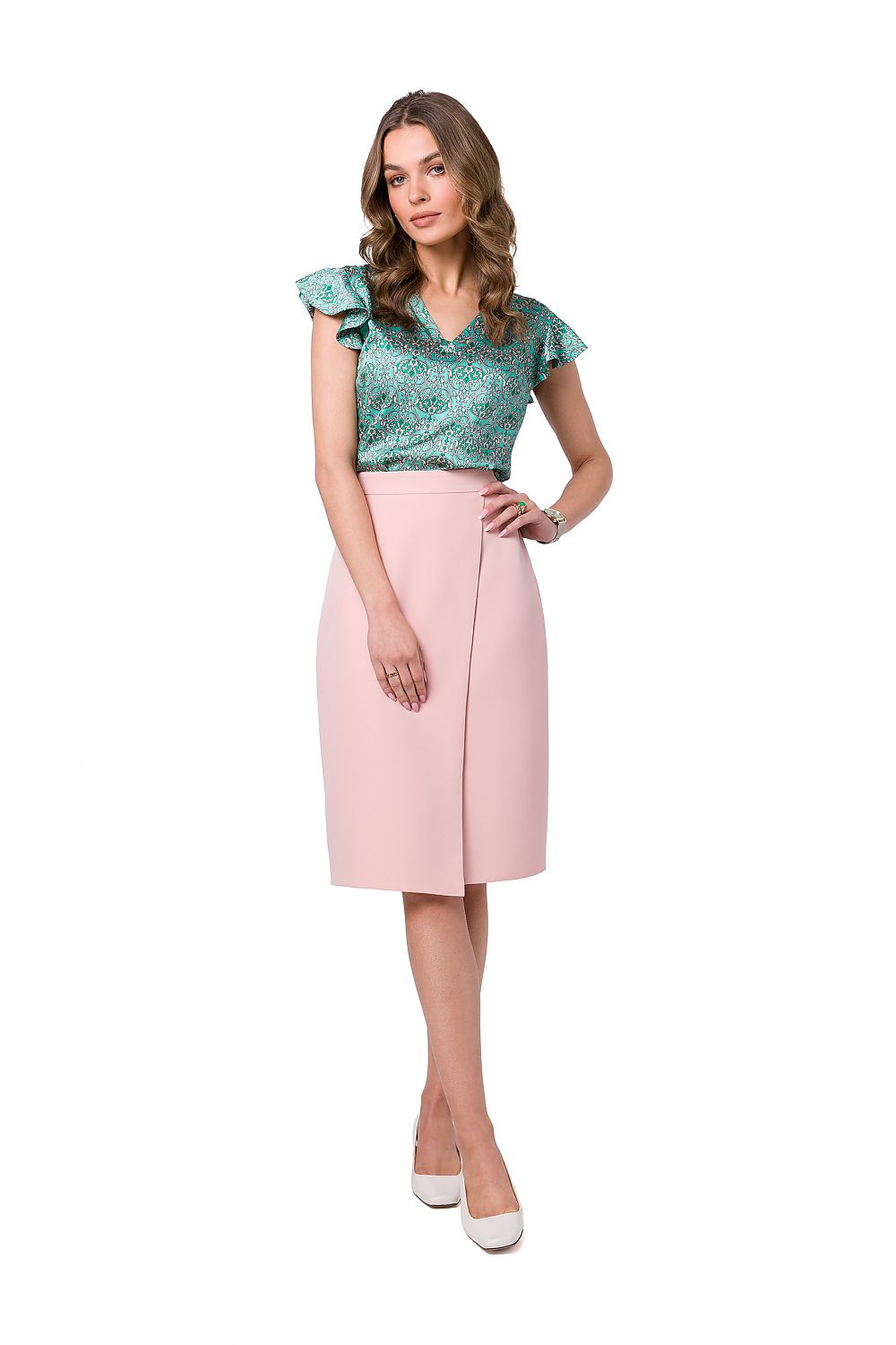 Skjørt Stylove til dame fra MS StyleHaven, laget av polyester; Elastan, farge Rosa, størrelse M, med sleeveless ermer, perfekt til dress