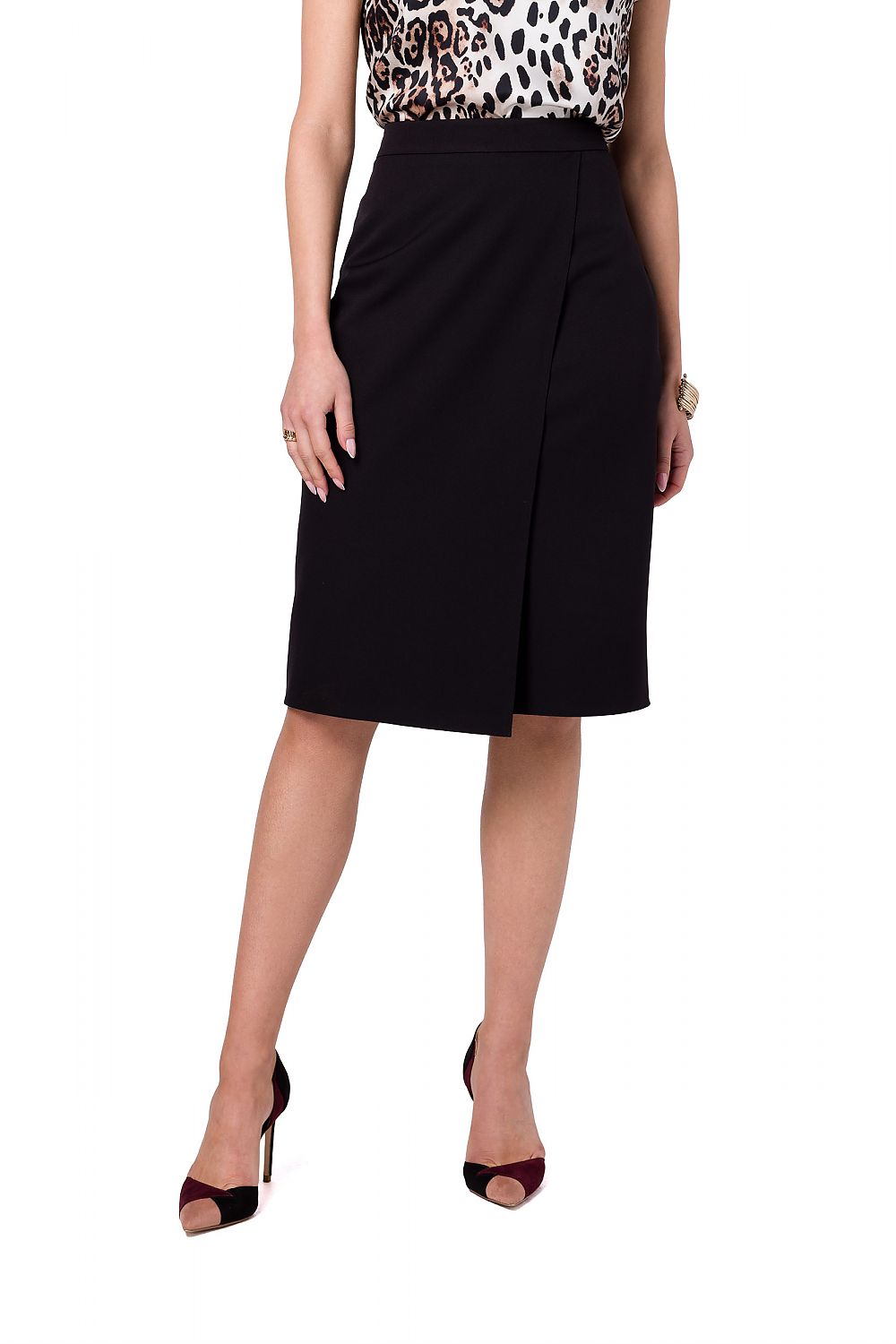 Skjørt Stylove til dame fra MS StyleHaven, laget av polyester; Elastan, farge Blå, størrelse XXL, med sleeveless ermer, perfekt til dress
