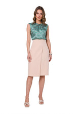 Skjørt Stylove til dame fra MS StyleHaven, laget av polyester; Elastan, farge Rød, størrelse XL, med sleeveless ermer, perfekt til dress