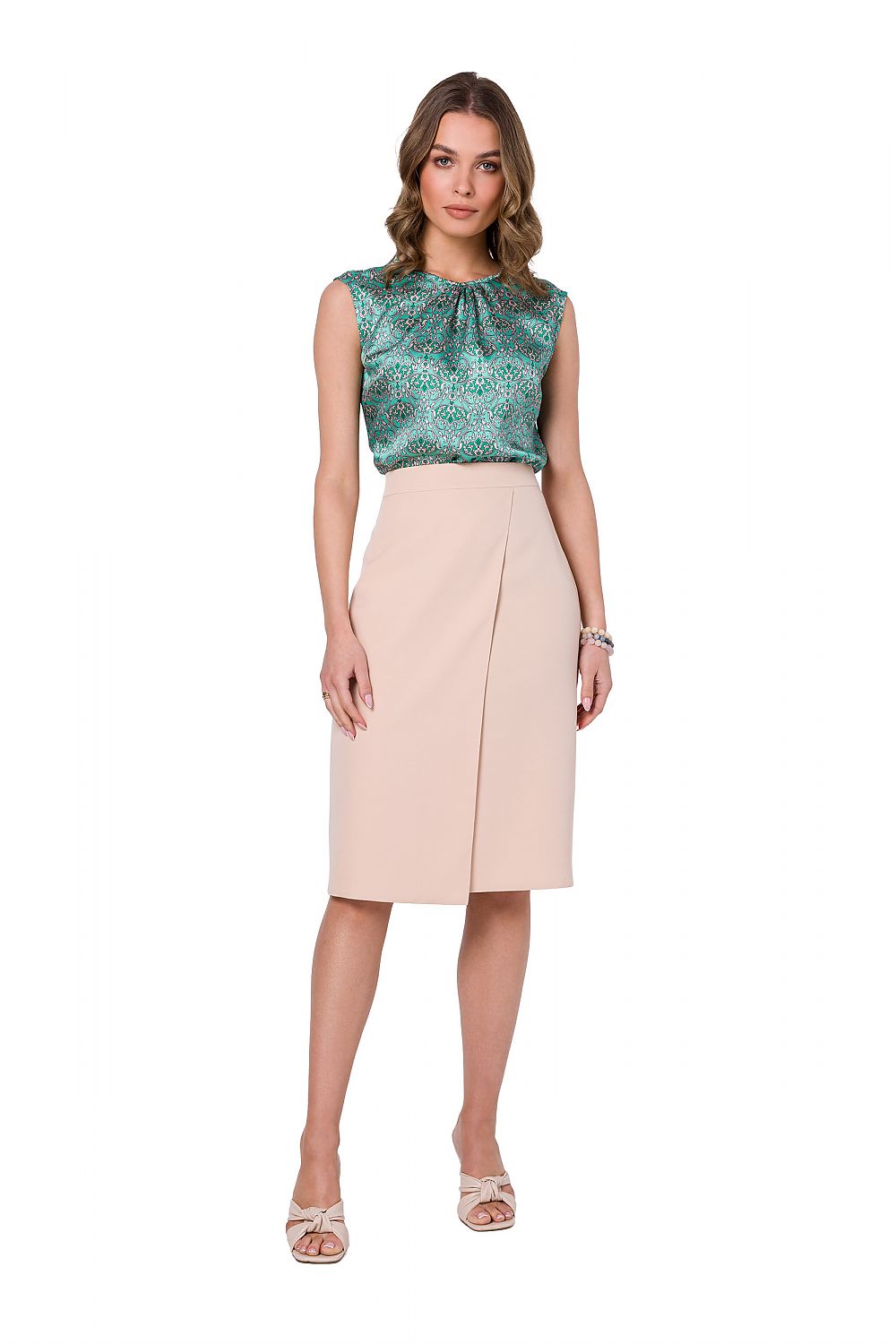 Skjørt Stylove til dame fra MS StyleHaven, laget av polyester; Elastan, farge Rød, størrelse XL, med sleeveless ermer, perfekt til dress