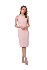 Dagkjole Stylove til dame fra MS StyleHaven, laget av polyester; Elastan-1, farge Rosa, størrelse s, med sleeveless ermer, midi; knee-1 lengde, kjolestil blouson; sheath, perfekt til dress