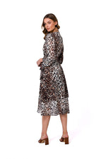Dagkjole Stylove til dame fra MS StyleHaven, laget av polyester, farge Brun, størrelse M, med lang ermer, perfekt til dress