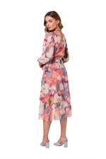 Dagkjole Stylove til dame fra MS StyleHaven, laget av polyester, farge Brun, størrelse XL, med lang ermer, perfekt til dress