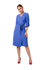 Dagkjole Stylove til dame fra MS StyleHaven, laget av polyester; Elastan-1, farge Fiolett, størrelse L, med lang ermer, perfekt til dress