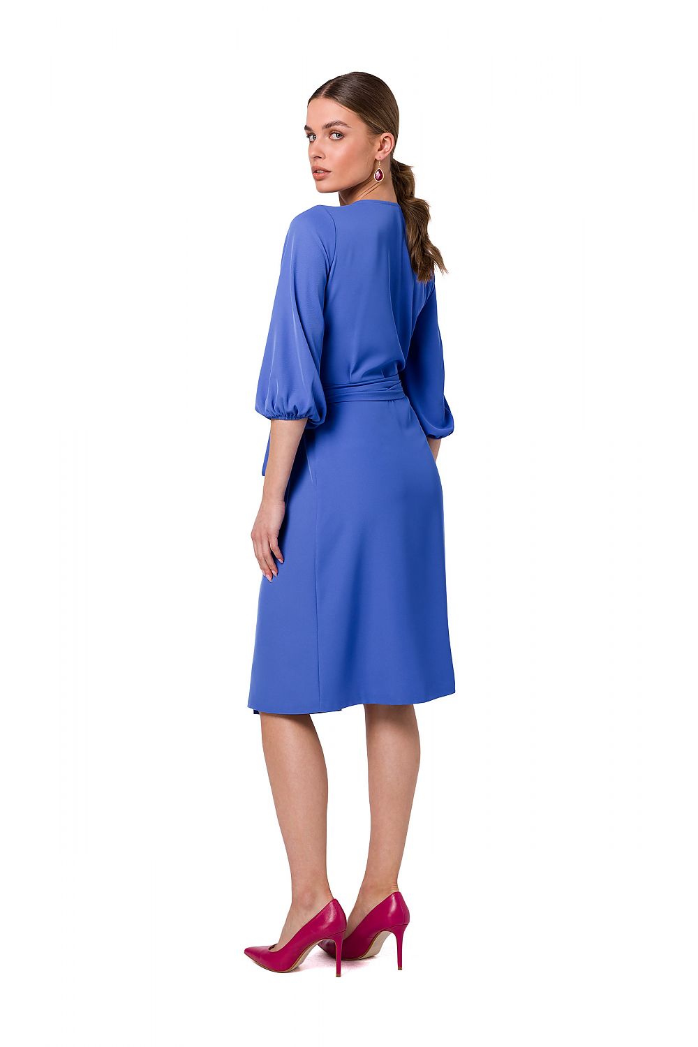 Dagkjole Stylove til dame fra MS StyleHaven, laget av polyester; Elastan-1, farge Fiolett, størrelse XL, med lang ermer, perfekt til dress