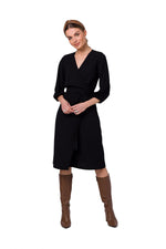 Dagkjole Stylove til dame fra MS StyleHaven, laget av polyester; Elastan-1, farge Fiolett, størrelse XXL, med lang ermer, perfekt til dress