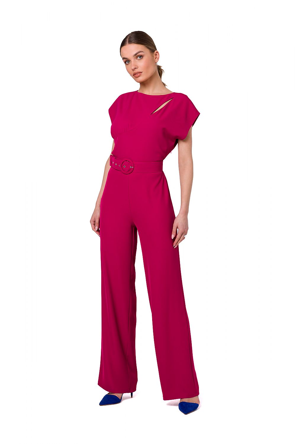 Jumbsuit Stylove til dame fra MS StyleHaven, laget av polyester; Elastan-1, farge Fiolett, størrelse s, med short; cap ermer, perfekt til dress