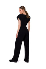 Jumbsuit Stylove til dame fra MS StyleHaven, laget av polyester; Elastan-1, farge Blå, størrelse s, med short; cap ermer, perfekt til dress