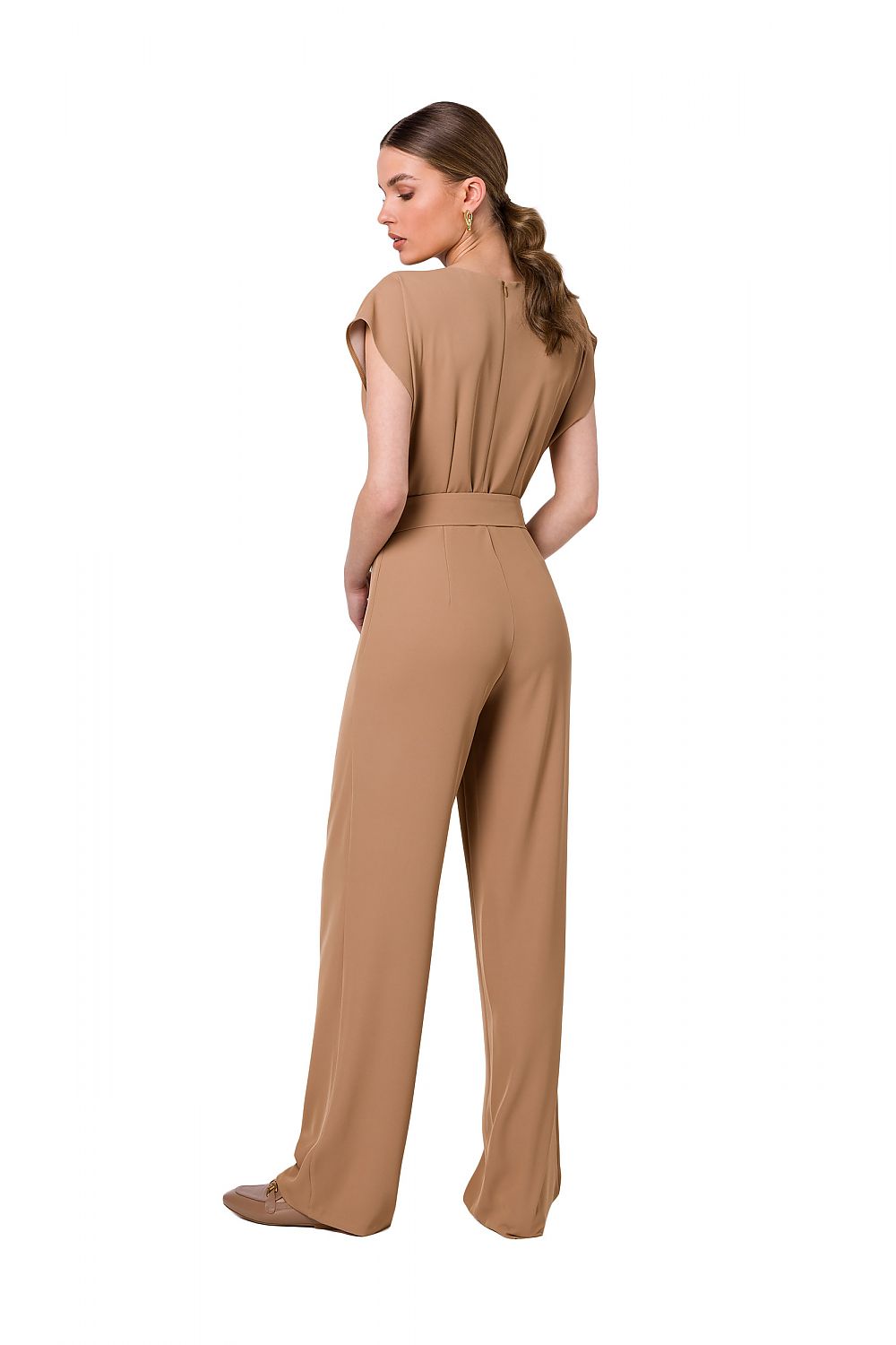 Jumbsuit Stylove til dame fra MS StyleHaven, laget av polyester; Elastan-1, farge Blå, størrelse L, med short; cap ermer, perfekt til dress