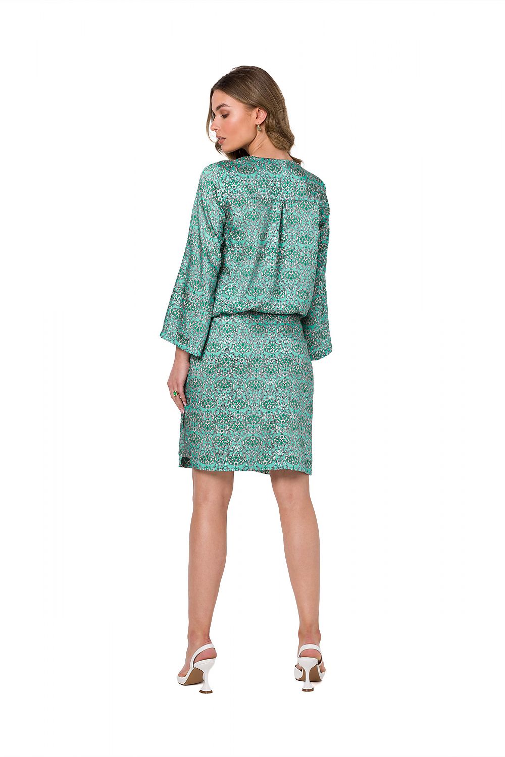Dagkjole Stylove til dame fra MS StyleHaven, laget av polyester; Elastan-1, farge Grønn, størrelse s, med lang ermer, perfekt til dress
