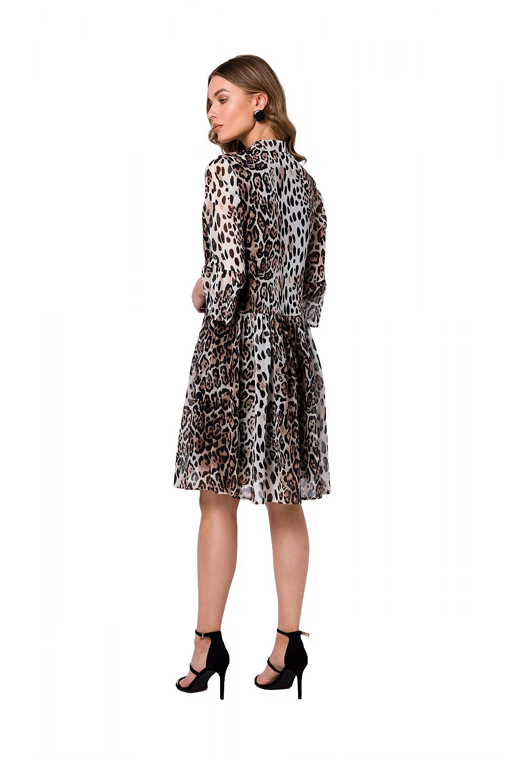 Dagkjole Stylove til dame fra MS StyleHaven, laget av polyester; Elastan-1, farge Brun, størrelse L, med lang ermer, perfekt til dress