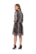 Dagkjole Stylove til dame fra MS StyleHaven, laget av polyester; Elastan-1, farge Brun, størrelse L, med lang ermer, perfekt til dress