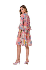 Dagkjole Stylove til dame fra MS StyleHaven, laget av polyester; Elastan-1, farge Flerfarget, størrelse s, med lang ermer, perfekt til dress