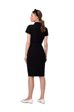 Dagkjole Stylove til dame fra MS StyleHaven, laget av polyester; Elastan-1, farge Blå, størrelse s, med short ermer, perfekt til dress