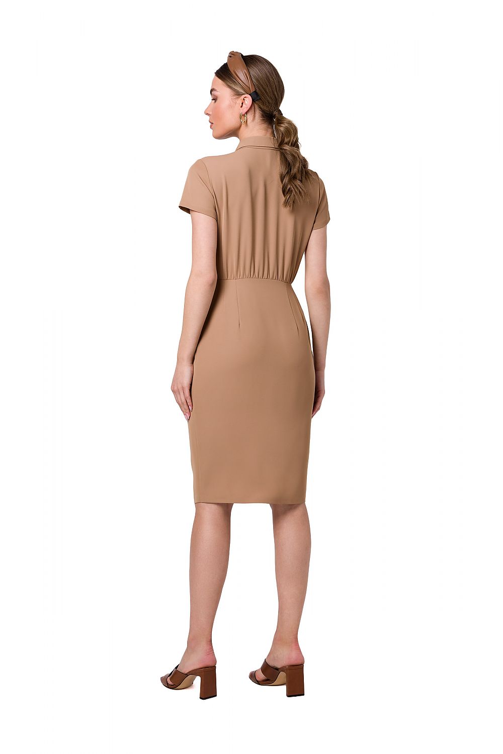 Dagkjole Stylove til dame fra MS StyleHaven, laget av polyester; Elastan-1, farge Blå, størrelse L, med short ermer, perfekt til dress
