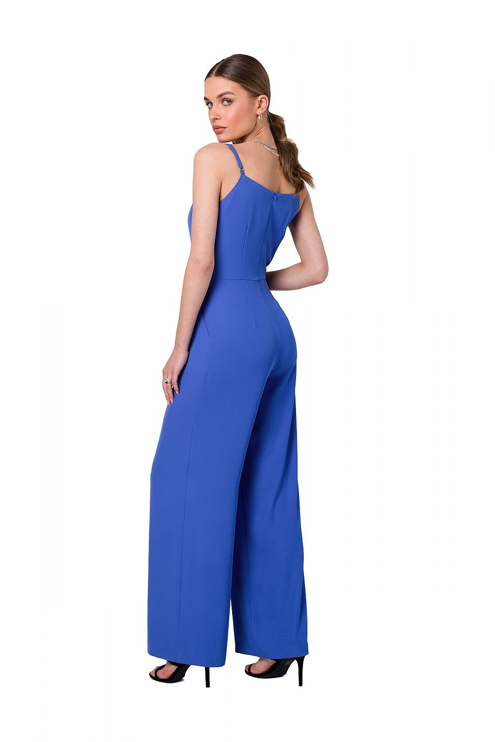 Jumbsuit Stylove til dame fra MS StyleHaven, laget av polyester; Elastan-1, farge Blå, størrelse M, med sleeveless ermer, perfekt til dress