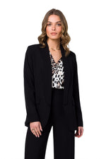 Jakke Stylove til dame fra MS StyleHaven, laget av polyester; Elastan, farge Blå, størrelse M, med long ermer, perfekt til dress