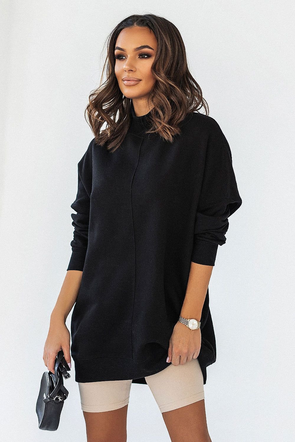 Sweatshirt IVON til dame fra MS StyleHaven, laget av Bomull; Elastan, farge Blå, størrelse XS/S, med sleeveless ermer, perfekt til casual; dress