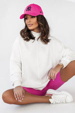 Sweatshirt IVON til dame fra MS StyleHaven, laget av Bomull; Elastan, farge beige 2, størrelse M/L, med sleeveless ermer, perfekt til casual; dress
