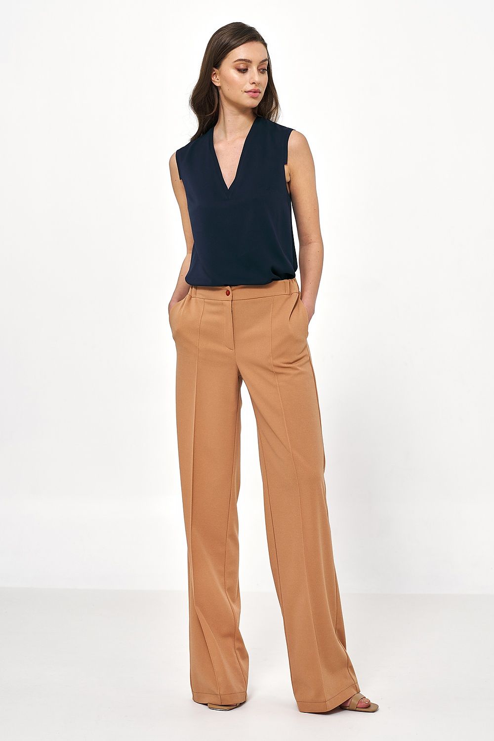 Bluse Nife til dame fra MS StyleHaven, laget av Viskose, farge Marineblå, størrelse 38, med 45720 ermer, perfekt til casual; dress