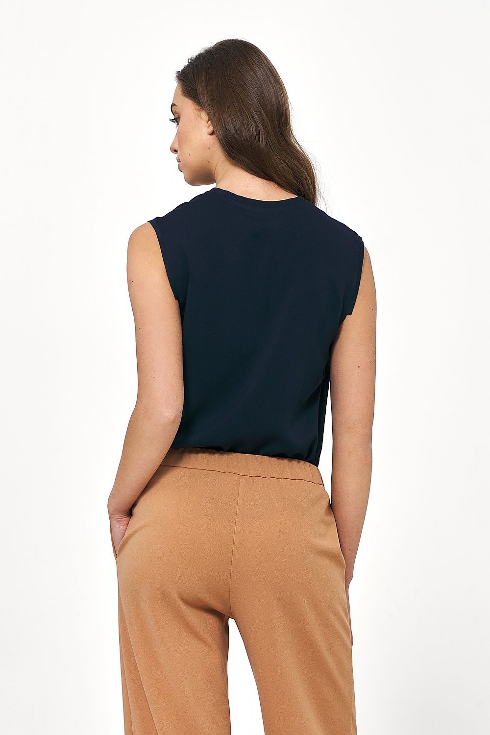Bluse Nife til dame fra MS StyleHaven, laget av Viskose, farge Marineblå, størrelse 40, med 45720 ermer, perfekt til casual; dress
