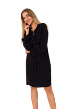 Dagkjole Moe til dame fra MS StyleHaven, laget av polyester, farge Brun, størrelse L, med long ermer, perfekt til dress