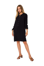 Dagkjole Moe til dame fra MS StyleHaven, laget av polyester, farge Brun, størrelse XL, med long ermer, perfekt til dress