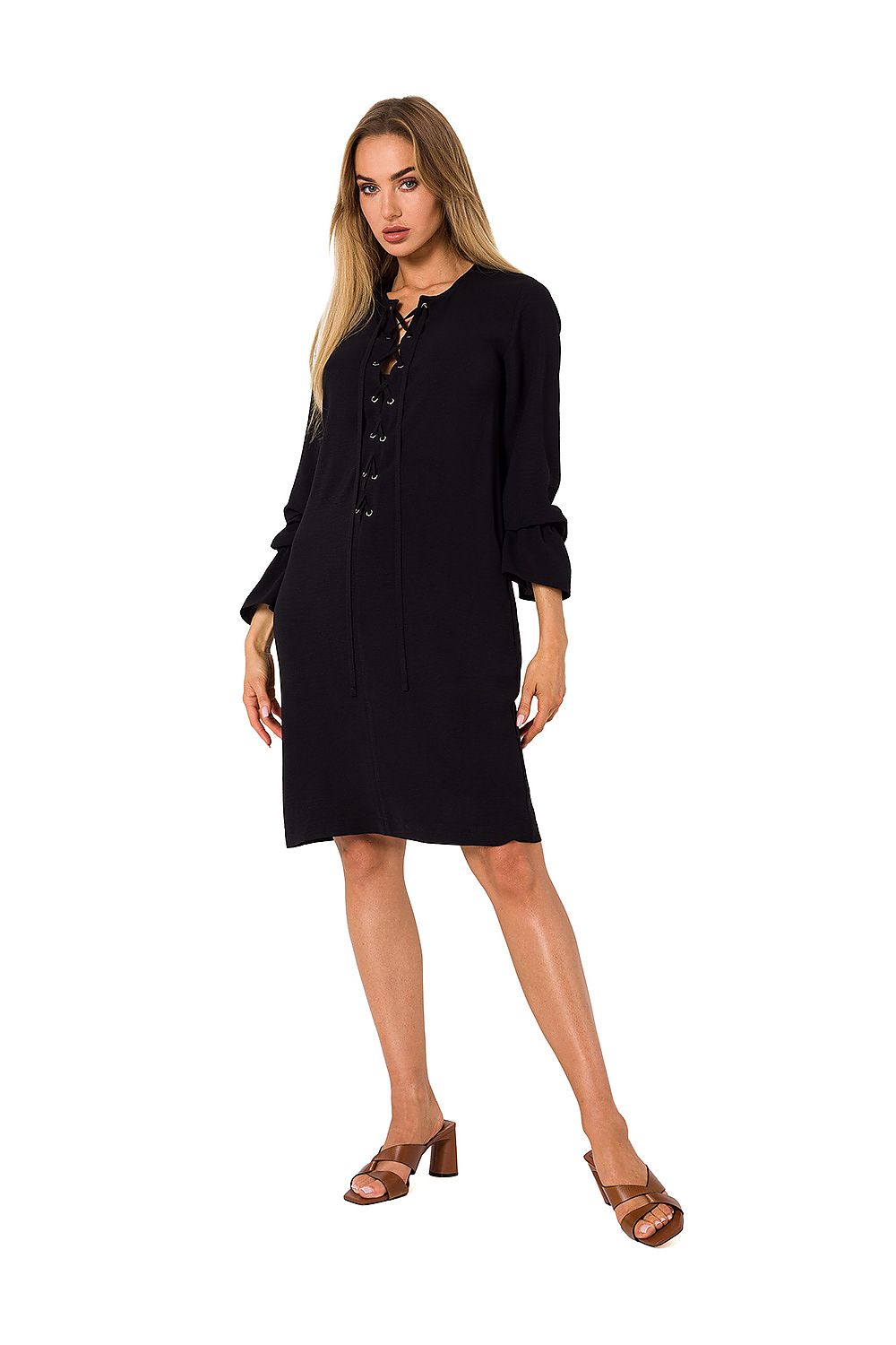 Dagkjole Moe til dame fra MS StyleHaven, laget av polyester, farge Brun, størrelse XL, med long ermer, perfekt til dress