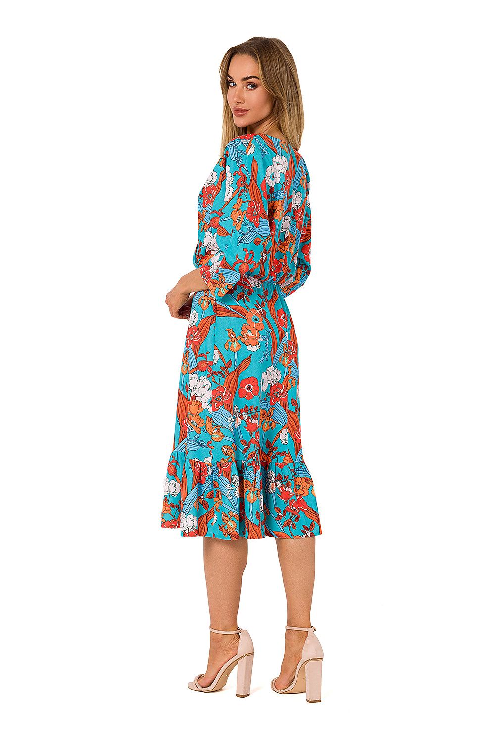 Sommerkjole - Moe til dame fra MS StyleHaven, laget av polyester, farge Flerfarget, størrelse M, med 45720 ermer, perfekt til dress