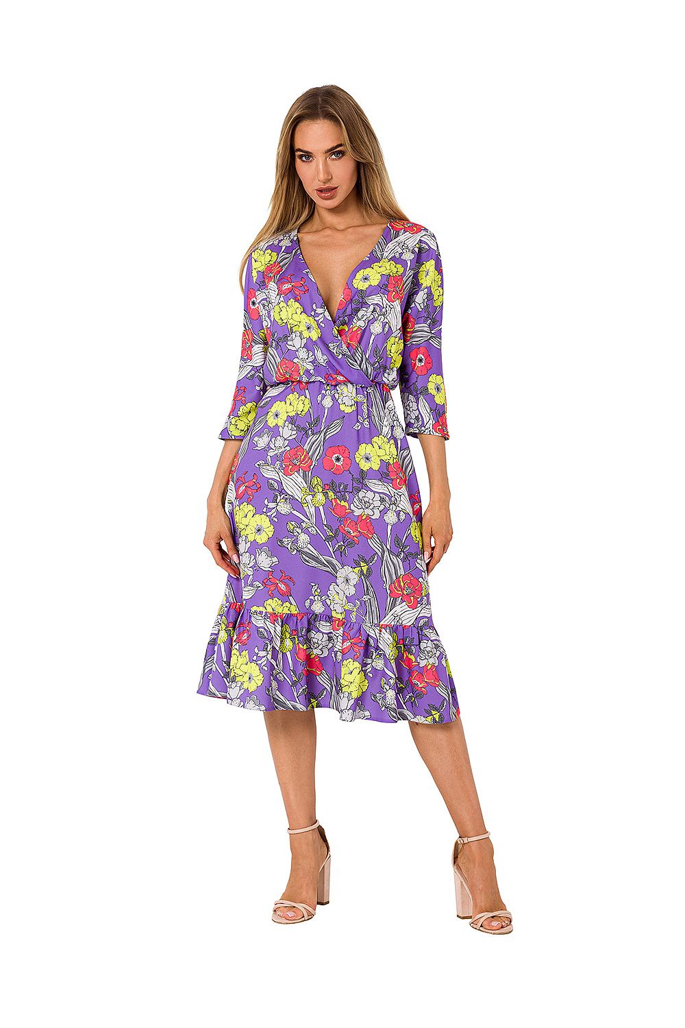 Sommerkjole - Moe til dame fra MS StyleHaven, laget av polyester, farge Flerfarget, størrelse L, med 45720 ermer, perfekt til dress