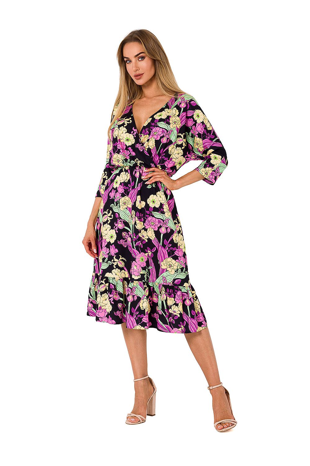 Sommerkjole - Moe til dame fra MS StyleHaven, laget av polyester, farge Flerfarget, størrelse XXL, med 45720 ermer, perfekt til dress