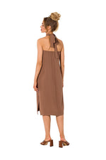 Dagkjole Moe til dame fra MS StyleHaven, laget av polyester, farge Brun, størrelse M, med sleeveless ermer, perfekt til dress