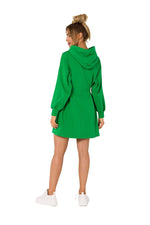 Dagkjole Moe til dame fra MS StyleHaven, laget av Bomull; Elastan-1, farge Grønn, størrelse L, med long ermer, perfekt til dress